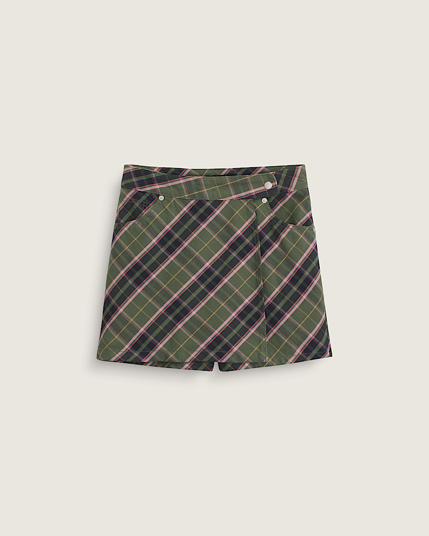 Sirelle Wrap Mini Skort VANS Pine Forest Green  Dawn Pink HERO