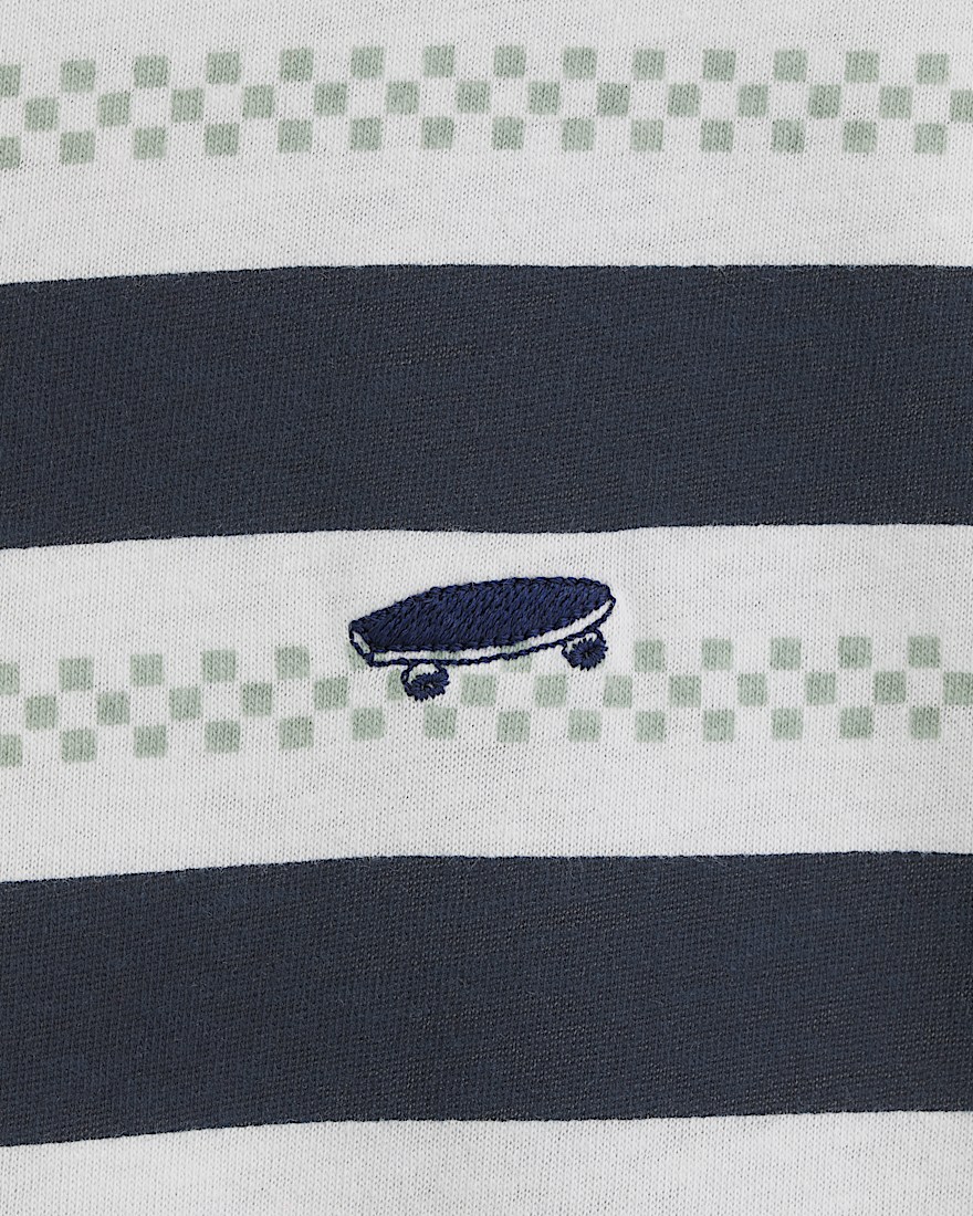 Salton Stripe Checkerboard TShirt VANS Checkerboard Marshmallow White  Navy Blue ALT2