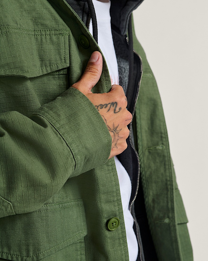 Skate Military Overshirt by Atiba Jefferson VANS Atiba Pine Forest Green ALT4