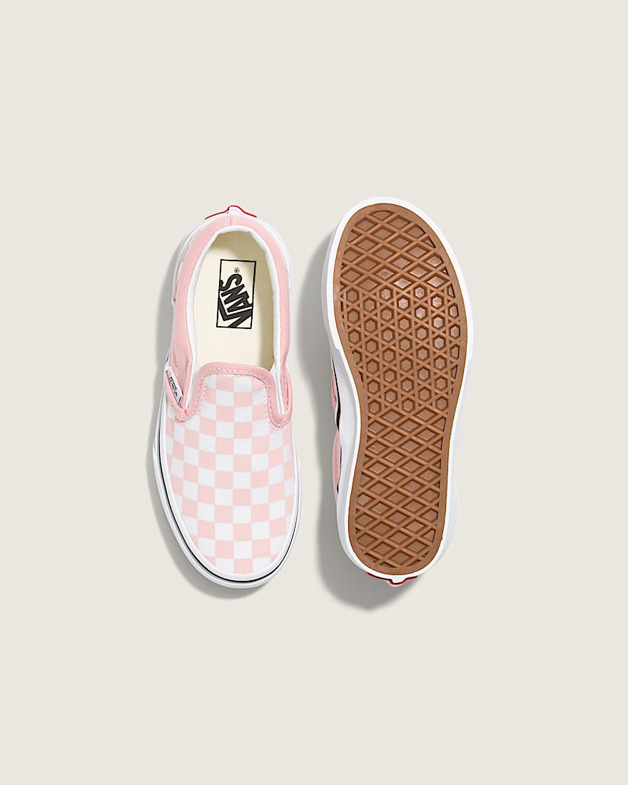 Little Kids Classic SlipOn Checkerboard Shoe VANS Checkerboard Powder Pink  True White ALT2