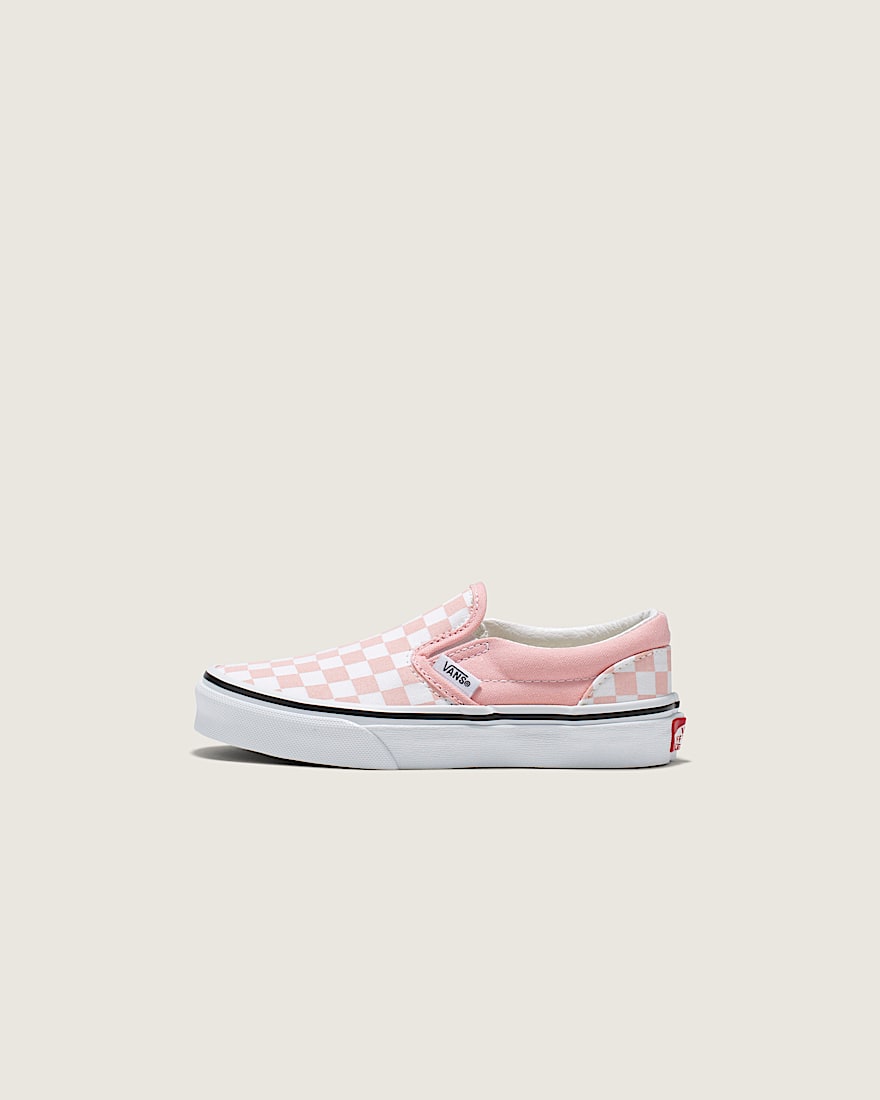 Little Kids Classic SlipOn Checkerboard Shoe VANS Checkerboard Powder Pink  True White HERO