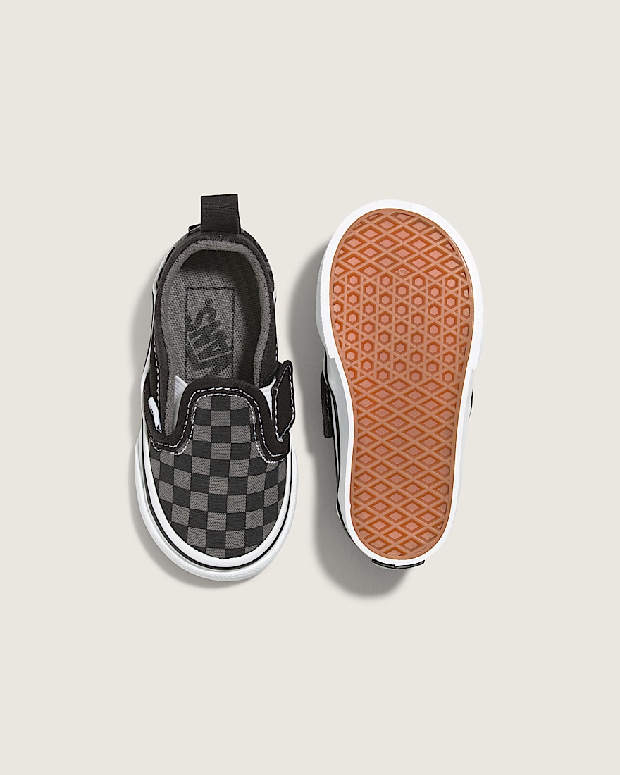 Toddler Classic SlipOn V Checkerboard Shoe VANS Checkerboard Black  Pewter Grey ALT2