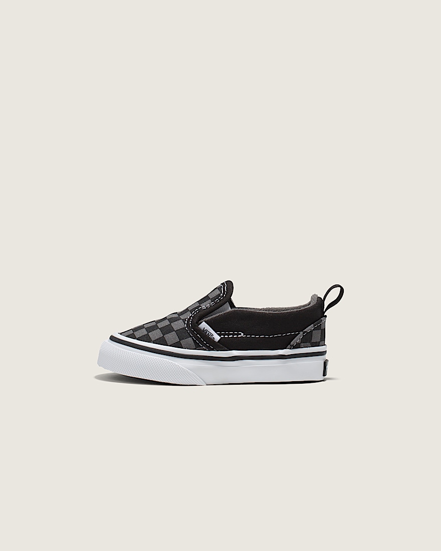 Toddler Classic SlipOn V Checkerboard Shoe VANS Checkerboard Black  Pewter Grey HERO