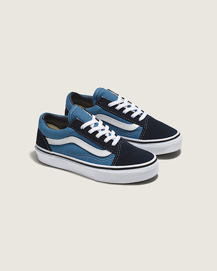 Little Kids Old Skool Shoe VANS Navy Blue  True White ALT1