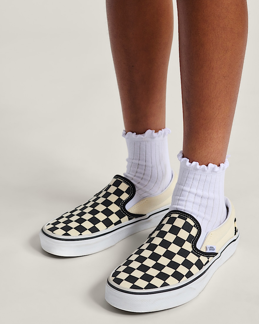 Big Kids Classic SlipOn Checkerboard Shoe VANS Checkerboard Black White ALT4