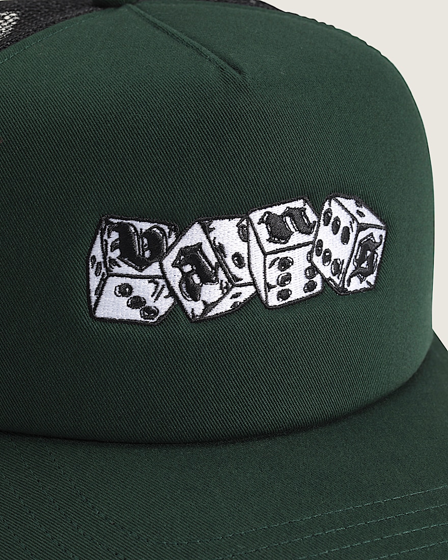 Diced Logo Trucker Hat VANS Dried Kelp Green ALT1