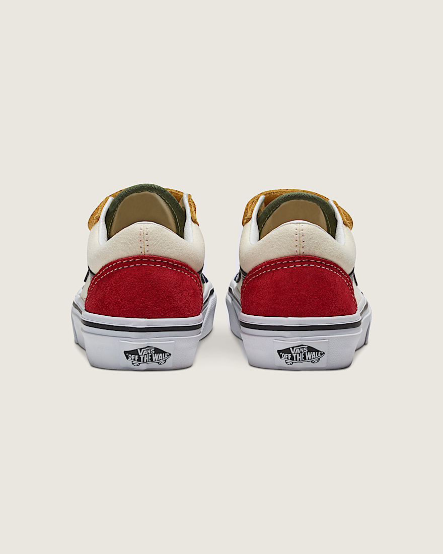 Little Kids Old Skool V Shoe VANS Red  Blue ALT3