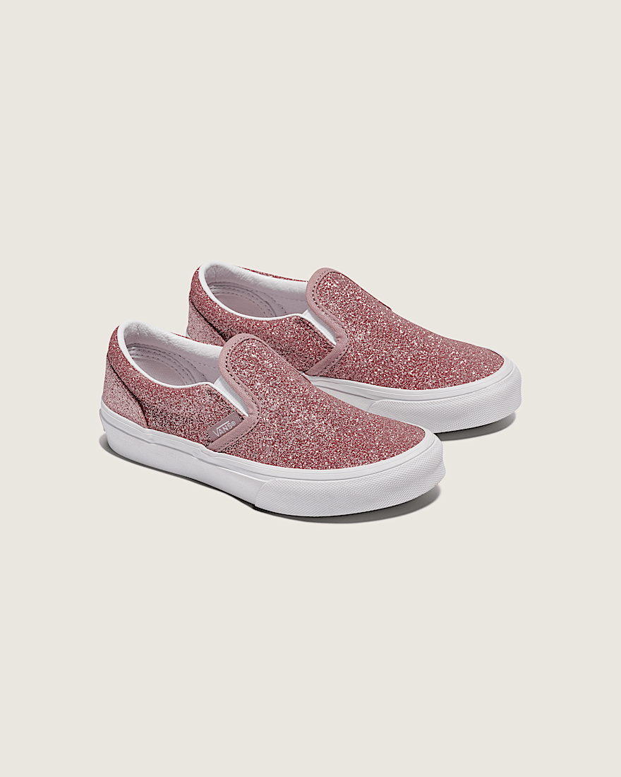 Little Kids Classic SlipOn Shoe VANS Glitter Rose Gold Pink ALT1