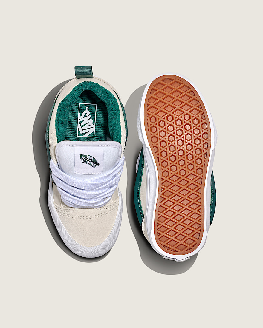 Little Kids Knu Skool Shoe VANS Marshmallow White  Green ALT2