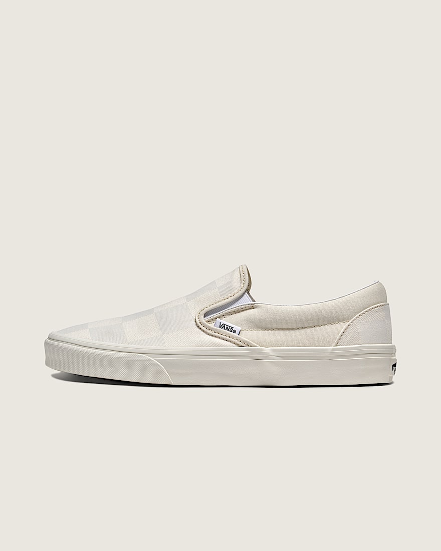 Classic SlipOn Checkerboard Shoe VANS Marshamallow White HERO
