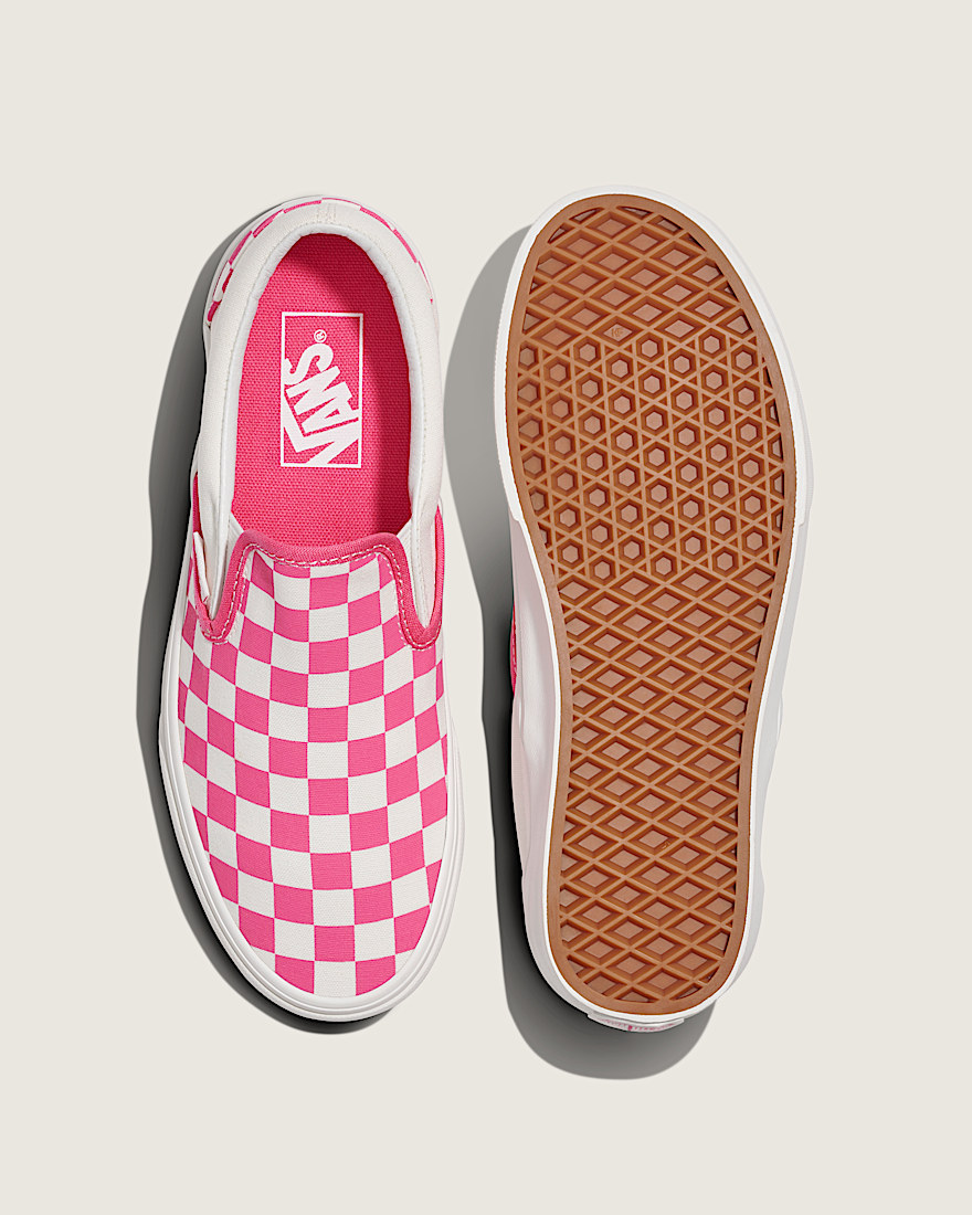 Classic SlipOn Checkerboard Shoe VANS Honeysuckle Pink White ALT2