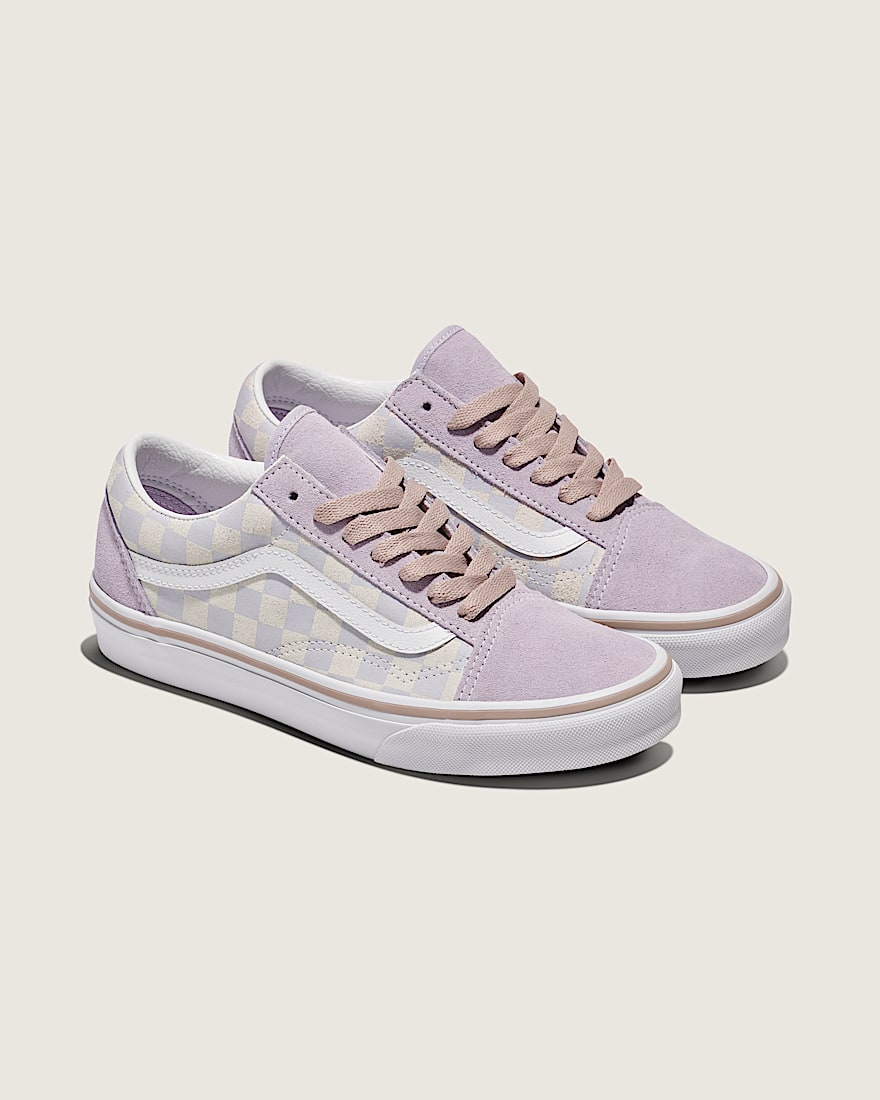 Old Skool Suede Checkerboard Shoe VANS Evening Haze Lavender Purple Grey ALT1