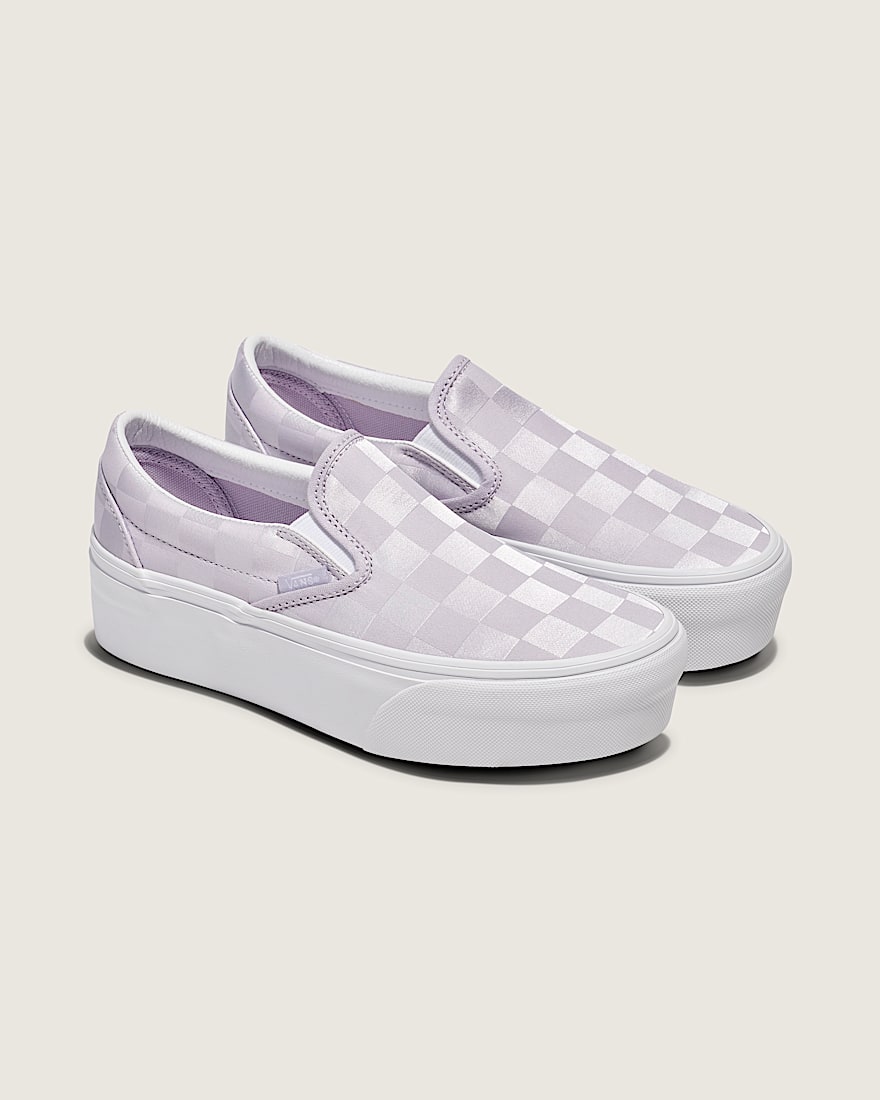 Classic SlipOn Stackform Checkerboard Shoe VANS Lilac Purple ALT1