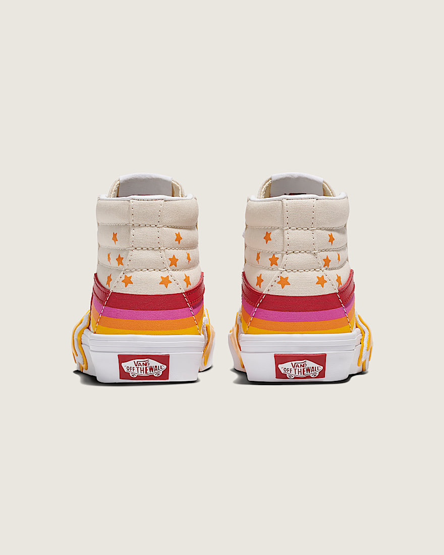 Little Kids Sk8Hi Shoe VANS Rainbow Red  Yellow  Beige ALT3