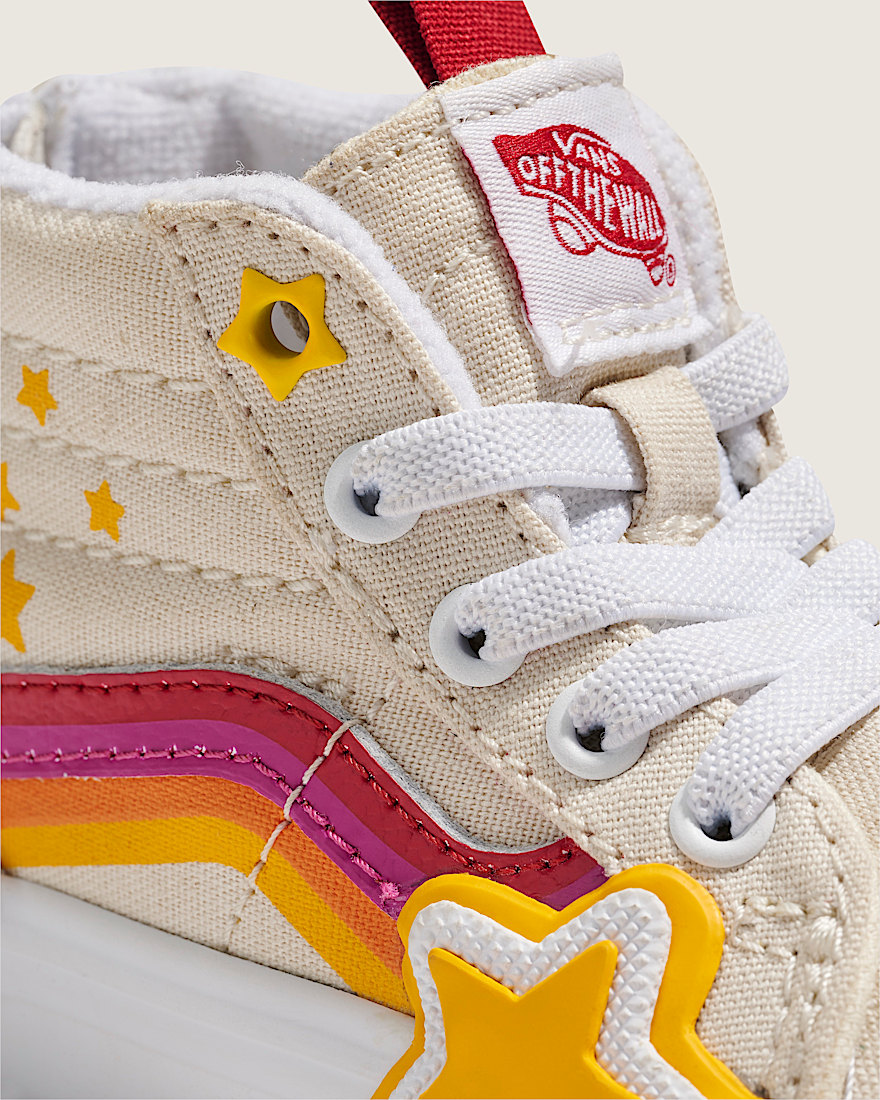 Toddler Sk8Hi Zip Shoe VANS Rainbow Red Yellow Beige ALT4