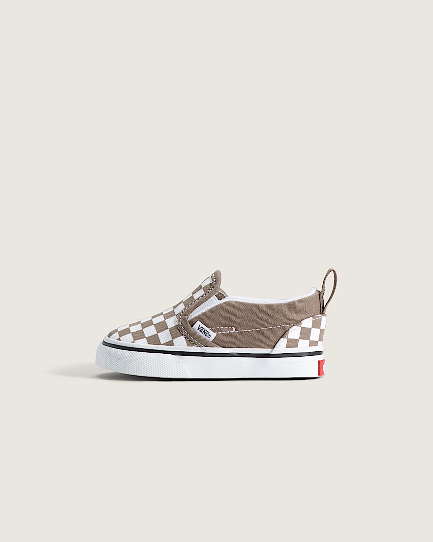 Toddler SlipOn V Checkerboard Shoe VANS Checkerboard Walnut Brown HERO