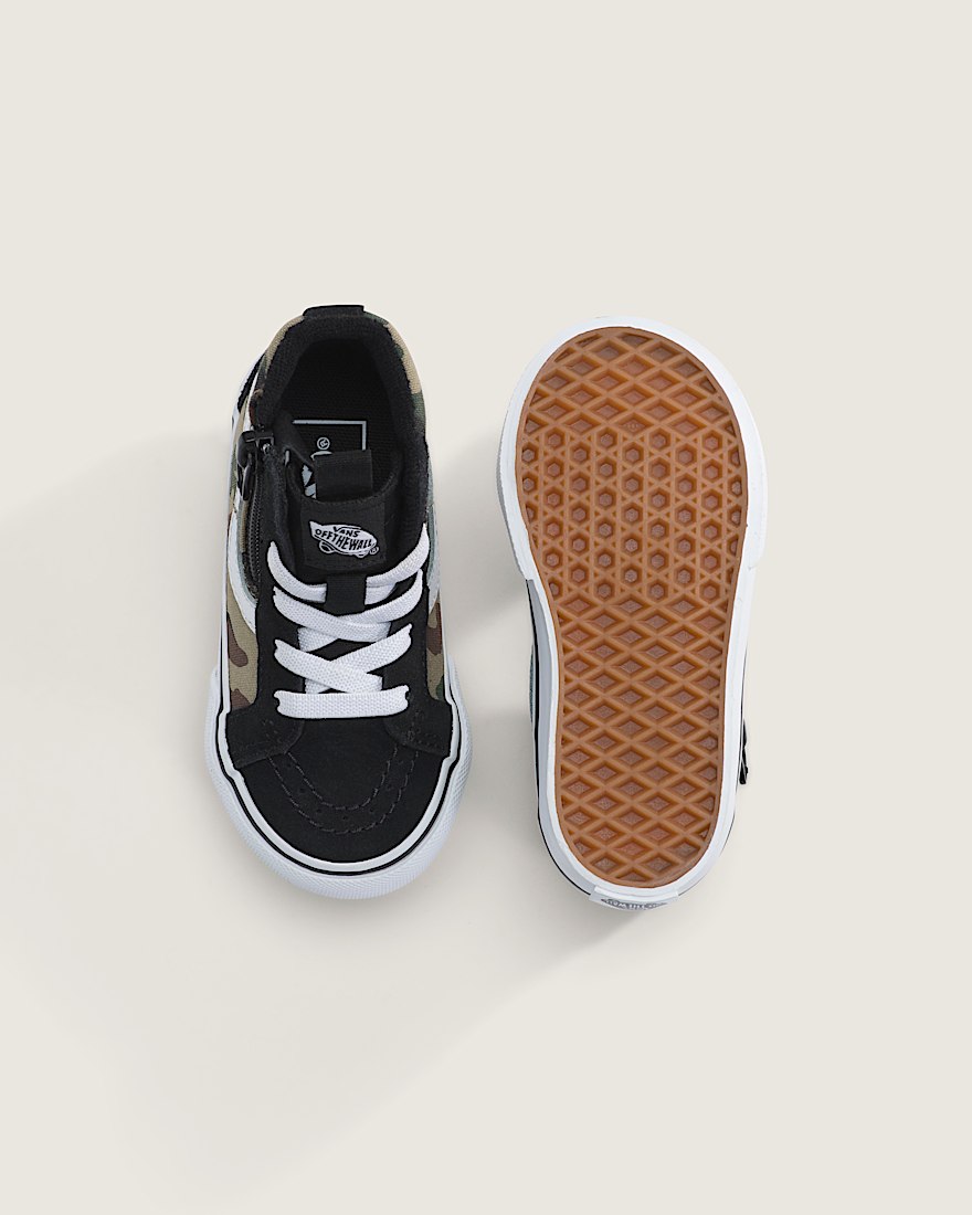 Toddler SK8Hi Side Zip Shoe VANS Camo Black  Green ALT2