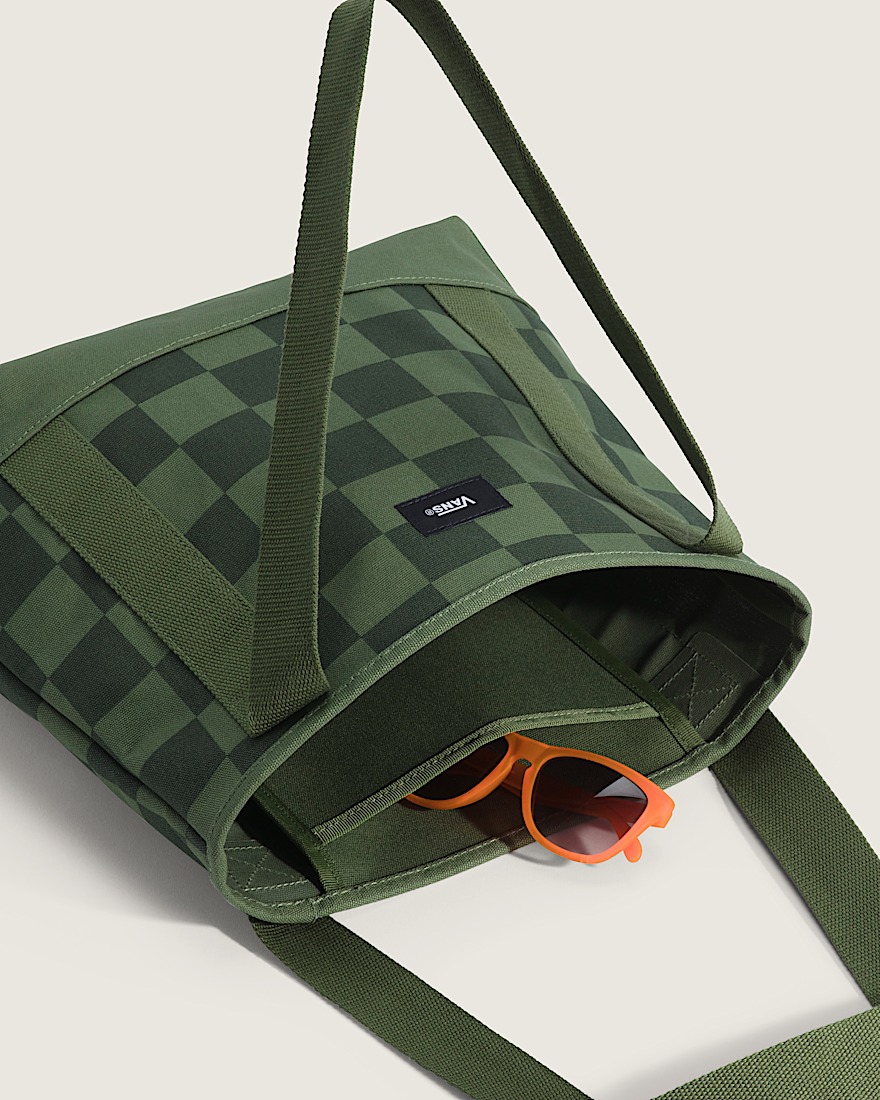 Pergs Midi Tote Bag VANS Checkerboard Pine Forest Green ALT3