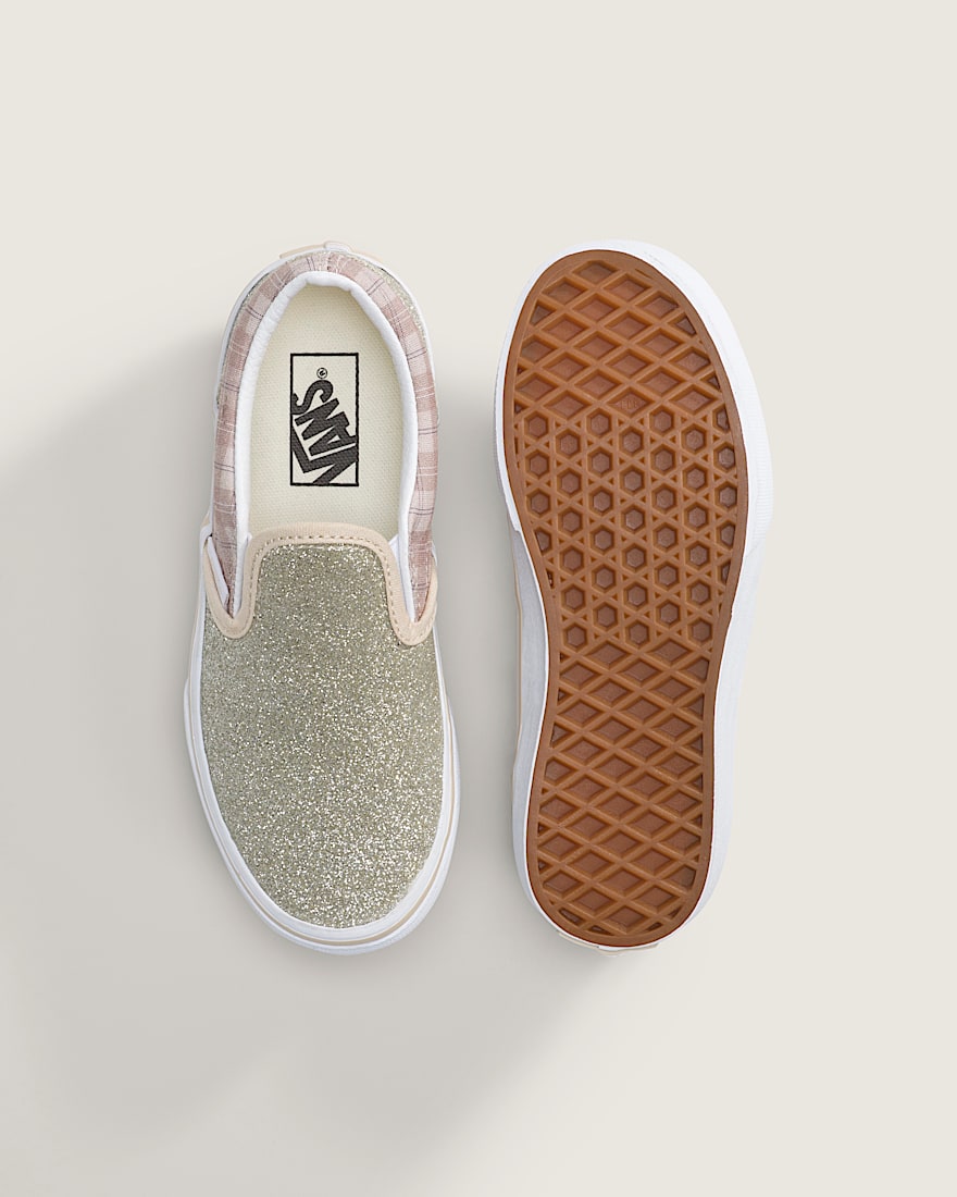 Little Kids Classic SlipOn Shoe VANS Glitter Plaid Incense ALT2