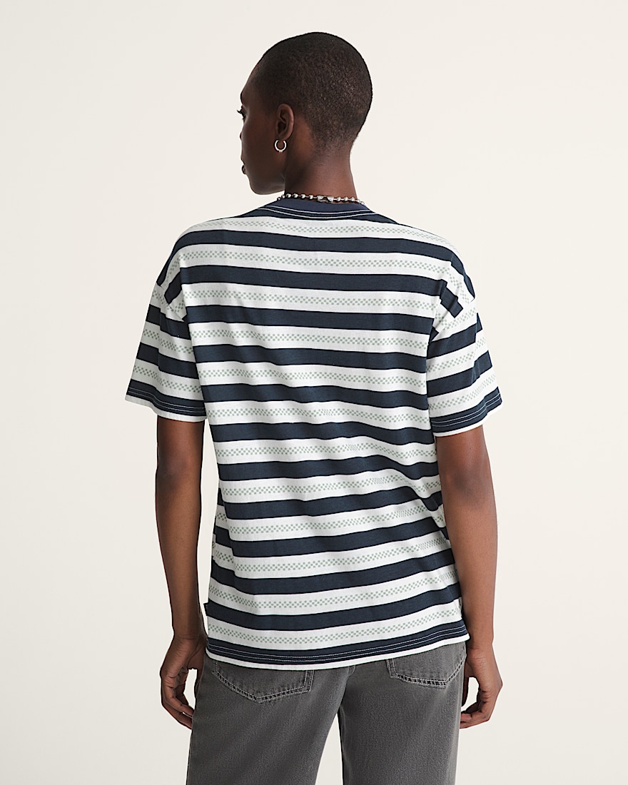 Salton Stripe Checkerboard TShirt VANS Checkerboard Marshmallow White  Navy Blue ALT4