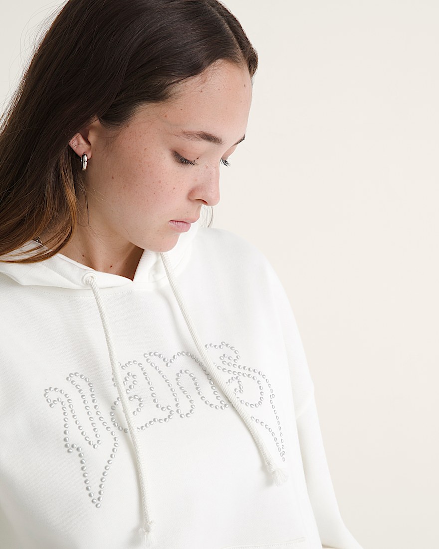 Pearls Logo Retro Pullover Sweatshirt VANS Marshmallow White ALT5