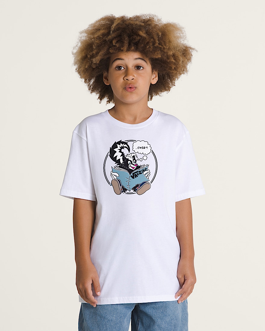 Kids Stinkin Reading TShirt VANS White ALT1