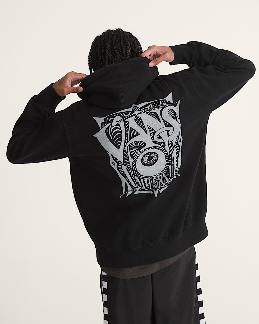 Waffle Shop Optic Eye Pullover Hoodie VANS Black ALT1