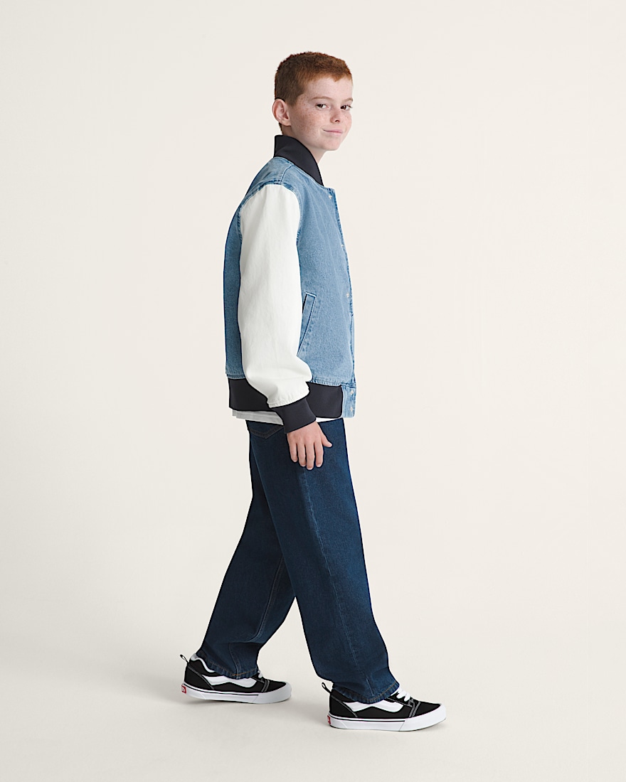 Kids Denim Baseball Jacket