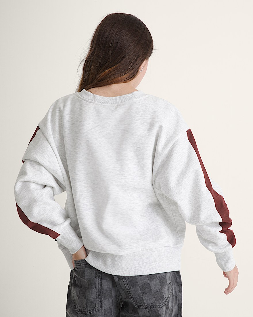 Faster Crew Sweatshirt VANS Heather White  Port Royal Red ALT3