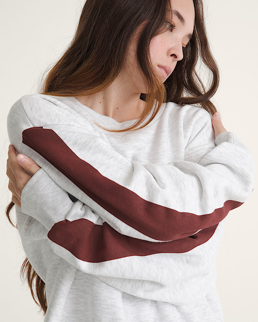 Faster Crew Sweatshirt VANS Heather White  Port Royal Red ALT2