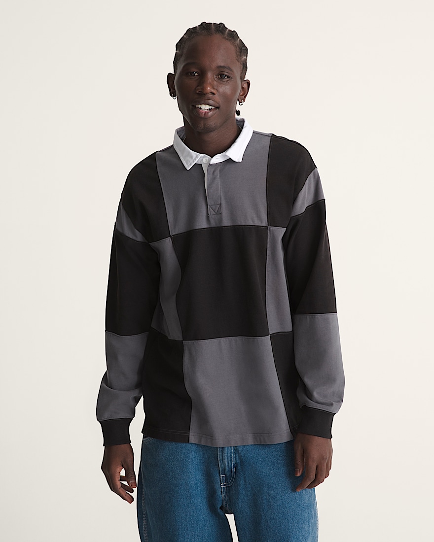 Grant Checkerboard Rugby Shirt VANS Black ALT2