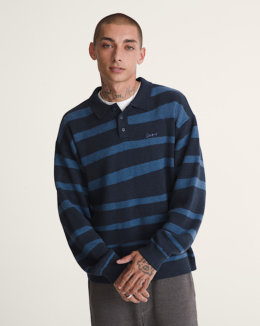 Davis Stripe Polo Sweater