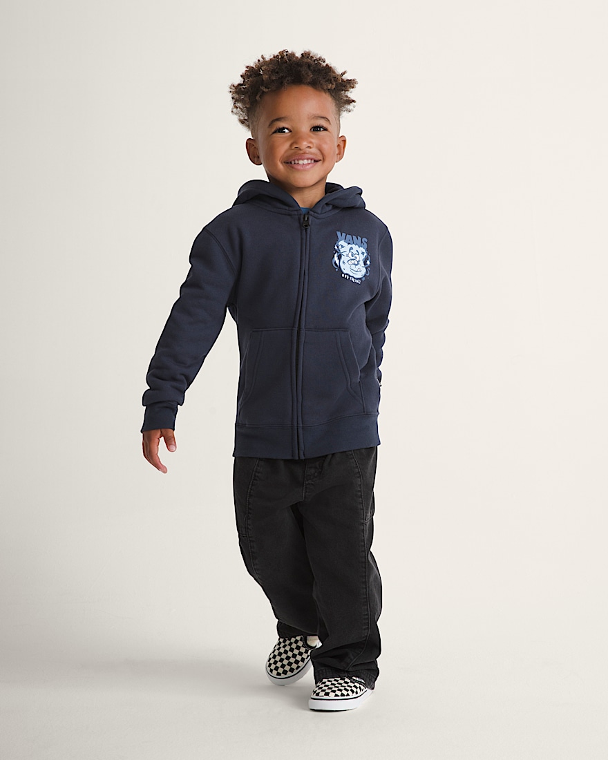 Little Kids Dizzy Bear Zip Hoodie VANS Parisian Night Blue ALT4