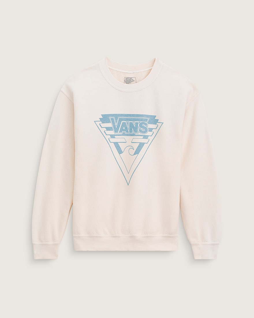 Waffle Shop Wave Blend Crewneck Sweatshirt VANS Marshmallow White HERO