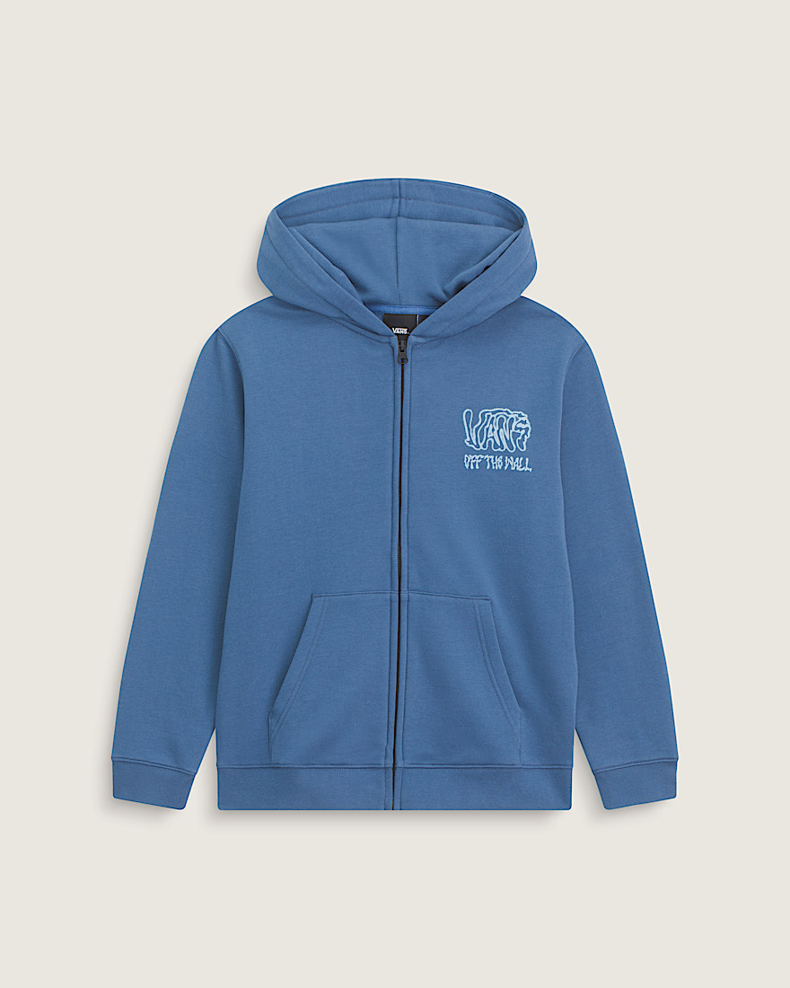 Kids Rippled Zip Hoodie VANS True Navy Blue ALT1
