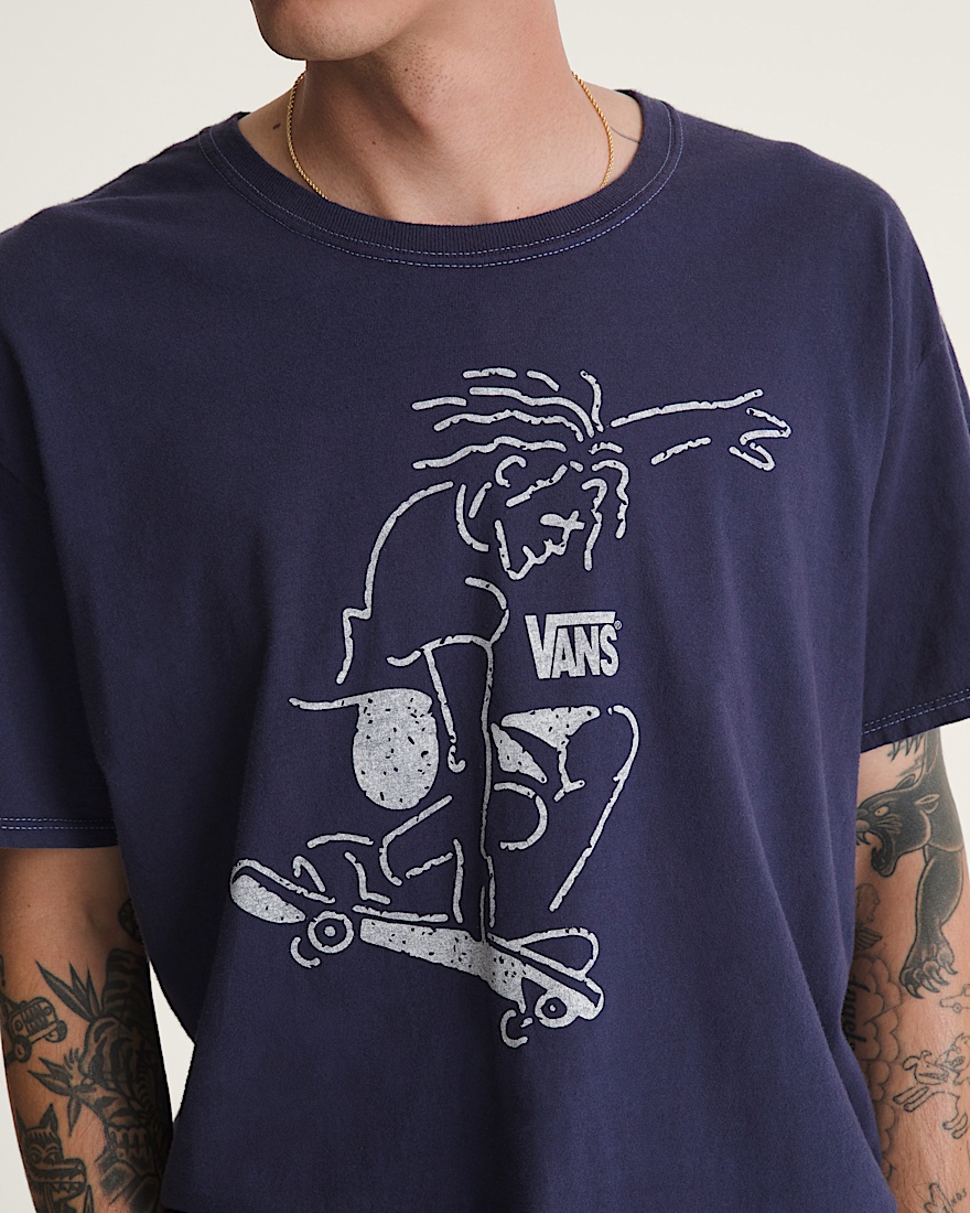 Waffle Shop Skate Crest TShirt VANS Navy Blue ALT7