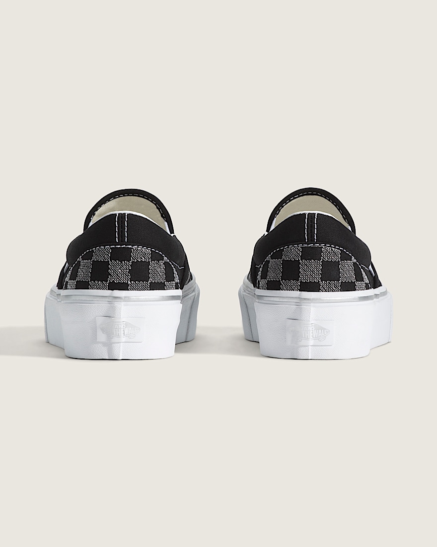 Classic SlipOn Platform Checkerboard Shoe VANS Checkerboard Black ALT3