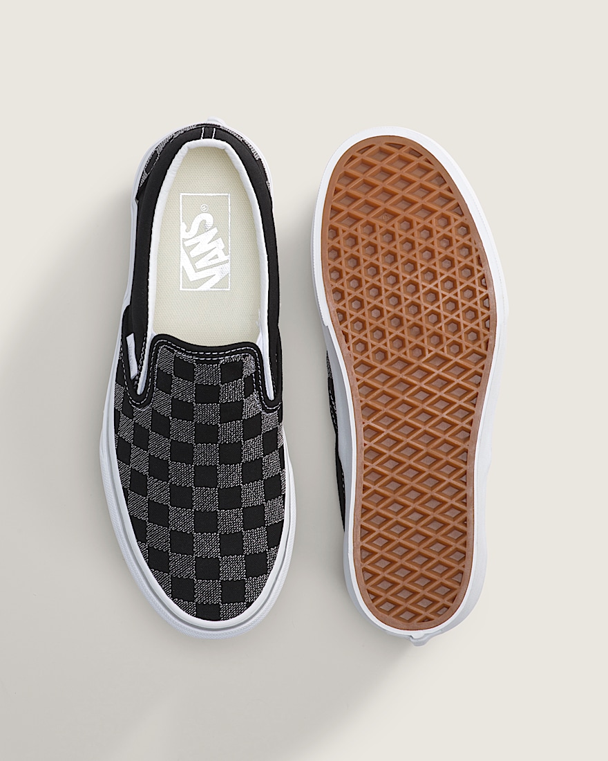 Classic SlipOn Platform Checkerboard Shoe VANS Checkerboard Black ALT2