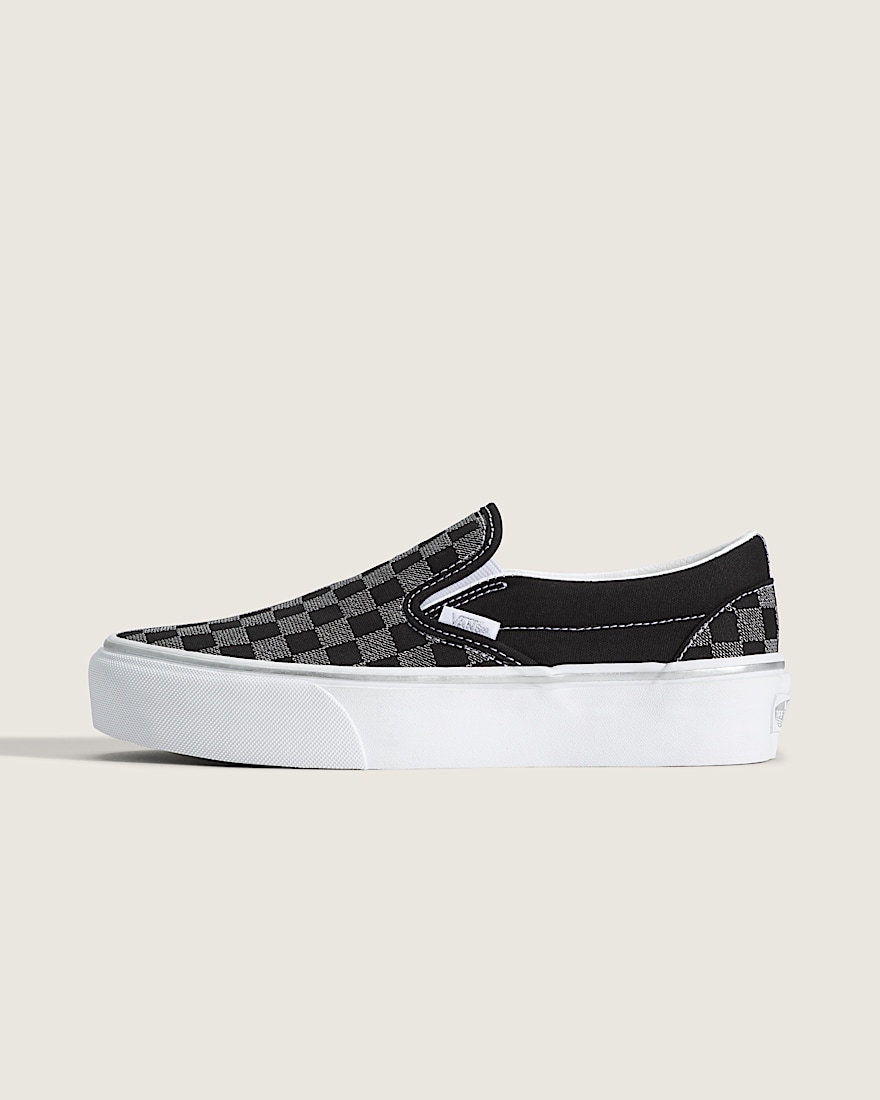 Classic SlipOn Platform Checkerboard Shoe VANS Checkerboard Black HERO