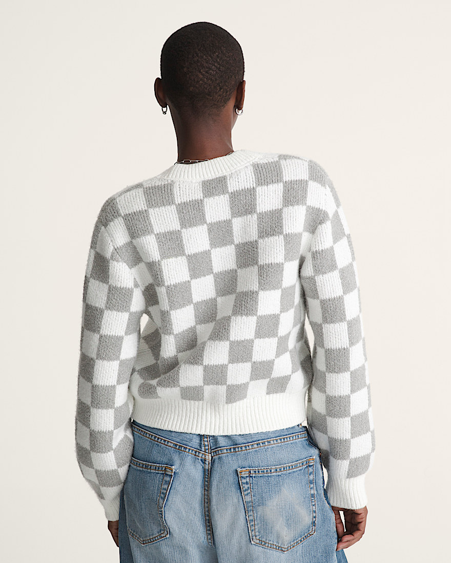 Evelyn Cardigan Sweater VANS Checkerboard White ALT1