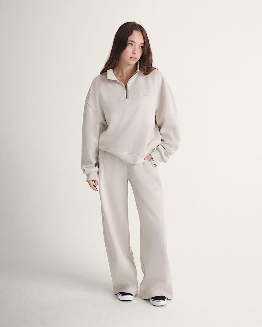 Script Logo Mock Neck Sweatshirt VANS Taupe Mist Grey ALT2