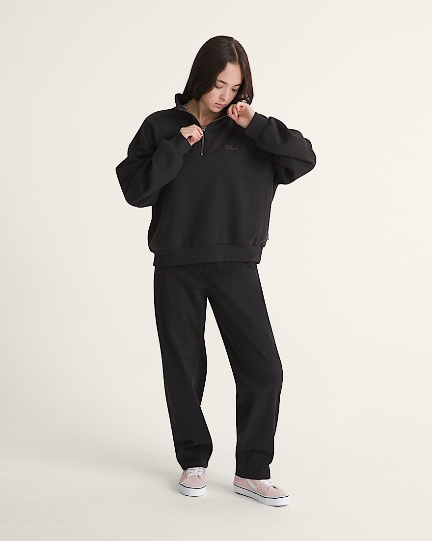 Script Logo Mock Neck Sweatshirt VANS Black ALT3