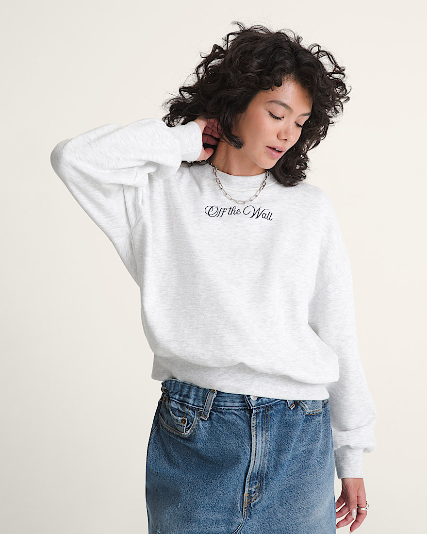 Tartan Up Retro Crew Sweatshirt VANS Heather White ALT1