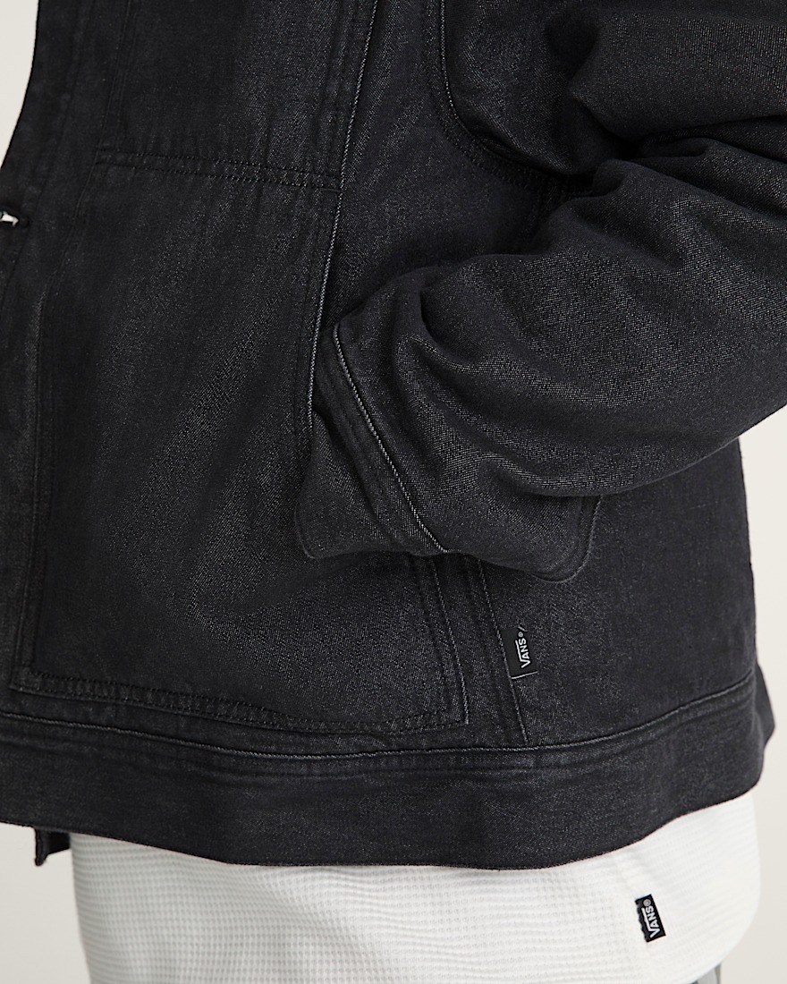 Premium Mcavoy Lined Trucker Jacket VANS Rinse Black ALT3