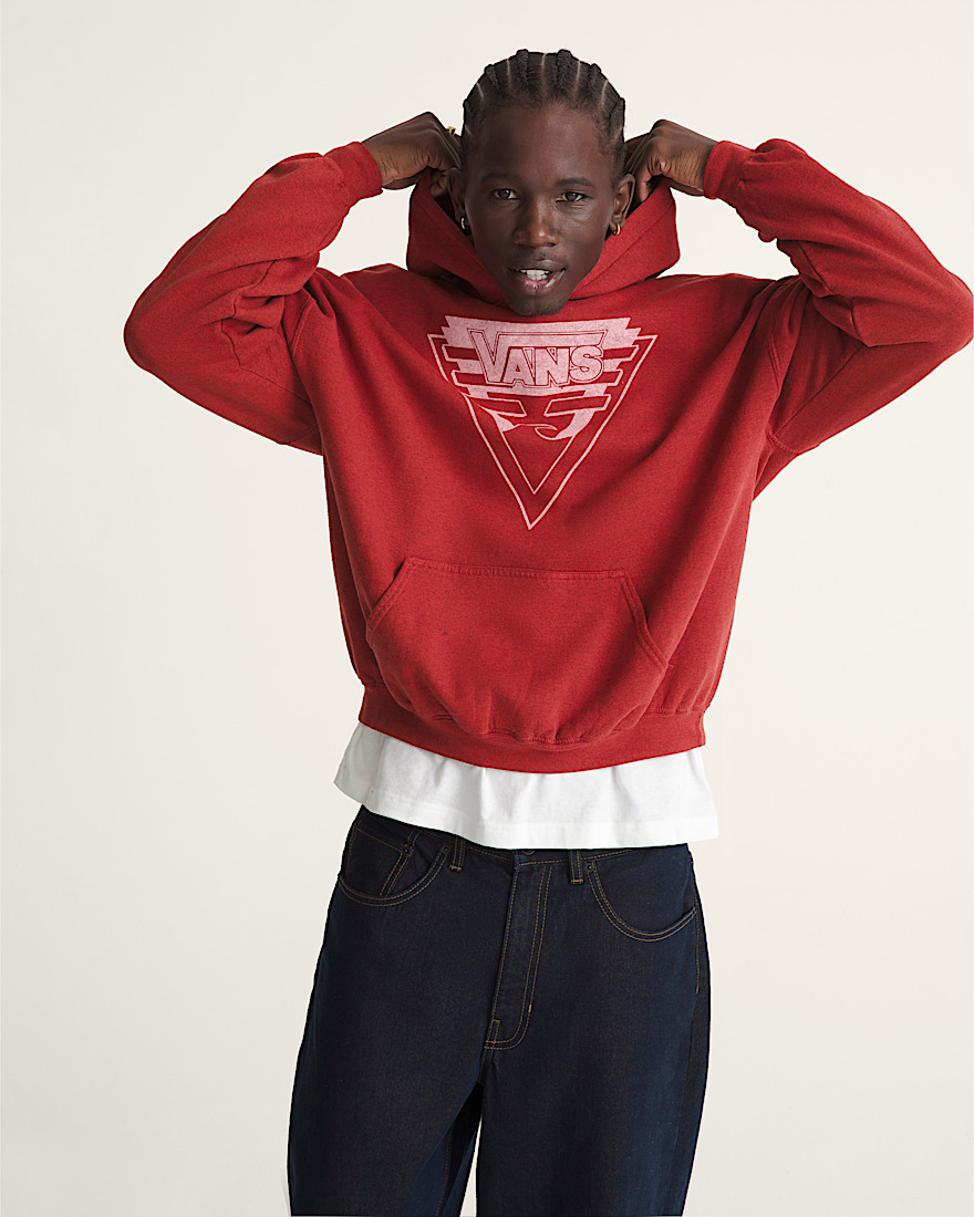 Waffle Shop Wave Blend Pullover Hoodie VANS Red ALT3