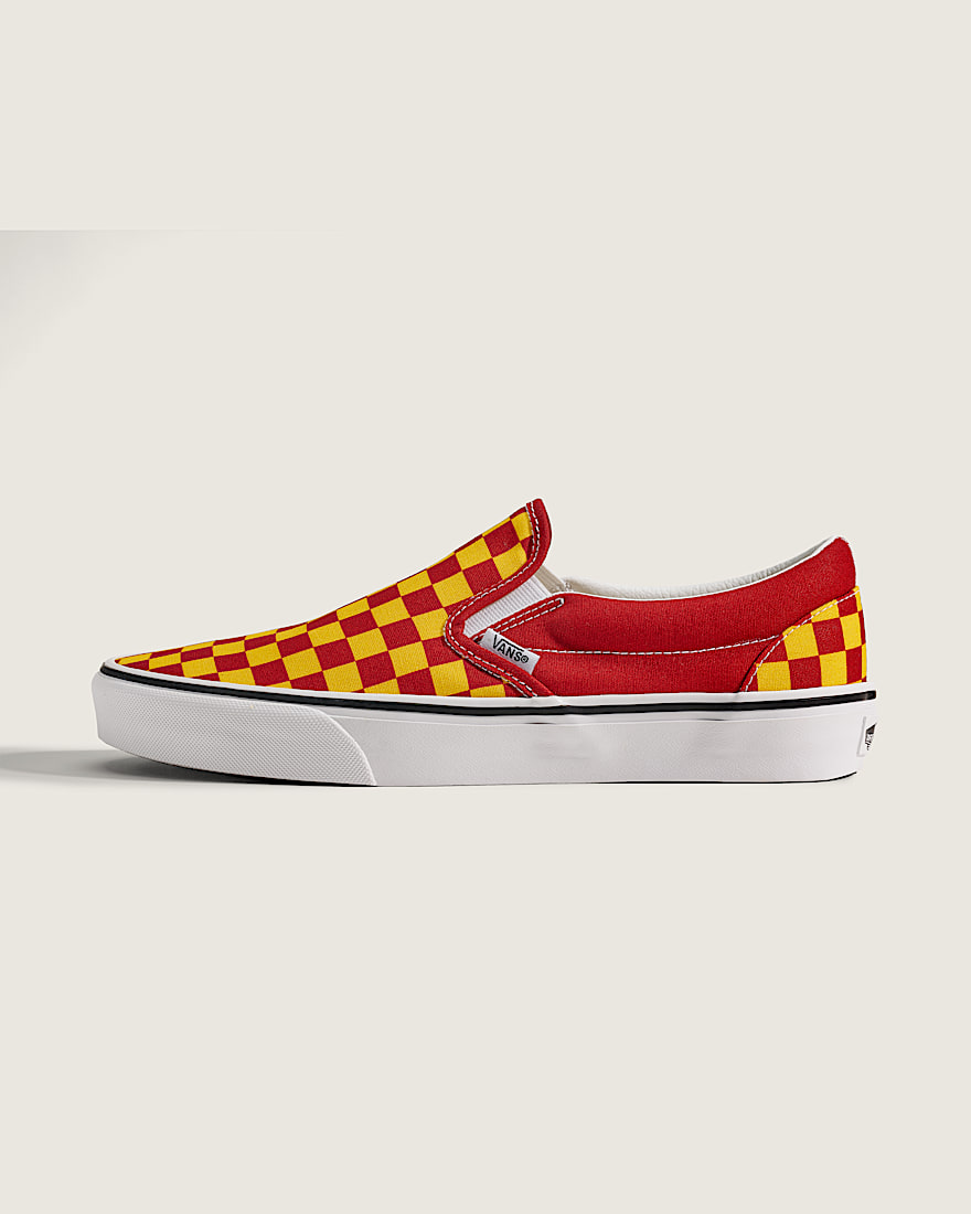 Game Day Classic SlipOn Checkerboard Shoe VANS Checkerboard Yellow  Red HERO