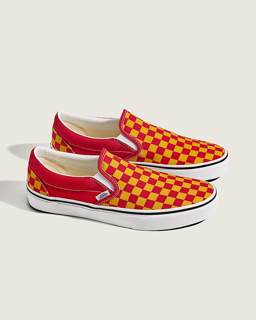 Game Day Classic SlipOn Checkerboard Shoe VANS Checkerboard Red  Gold ALT1