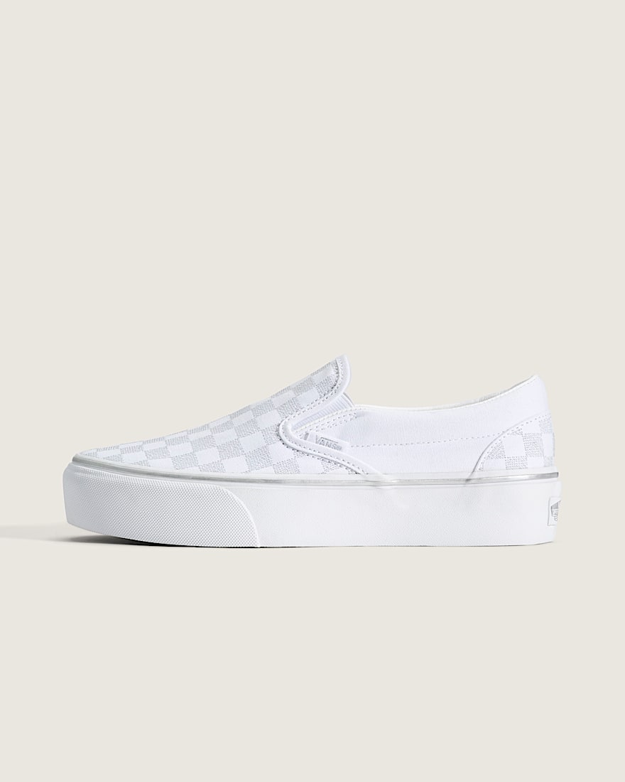 Classic Slip-On Platform Checkerboard Shoe - 1