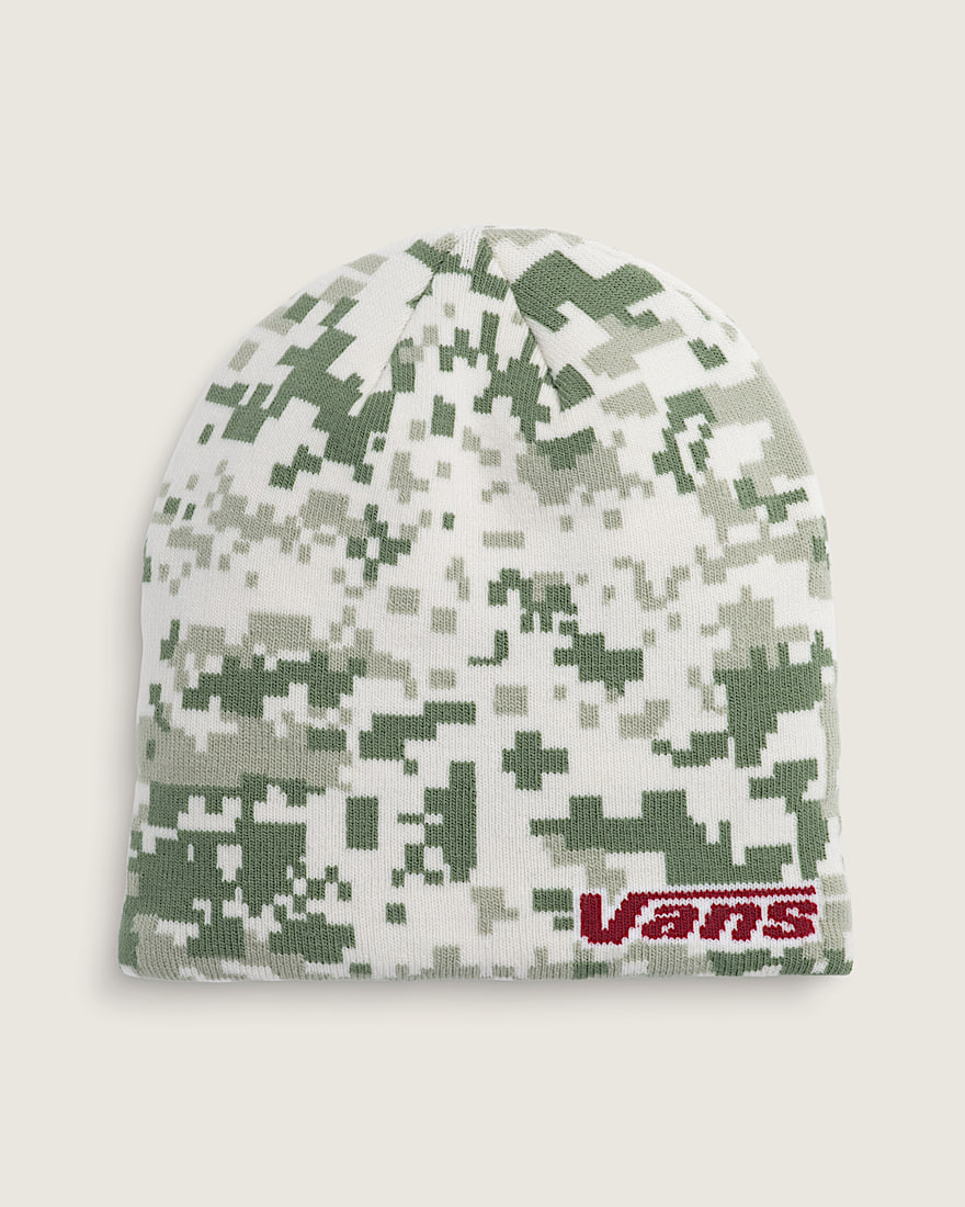 Vans Skull Beanie VANS Neutral Olive Green  Marshmallow White HERO