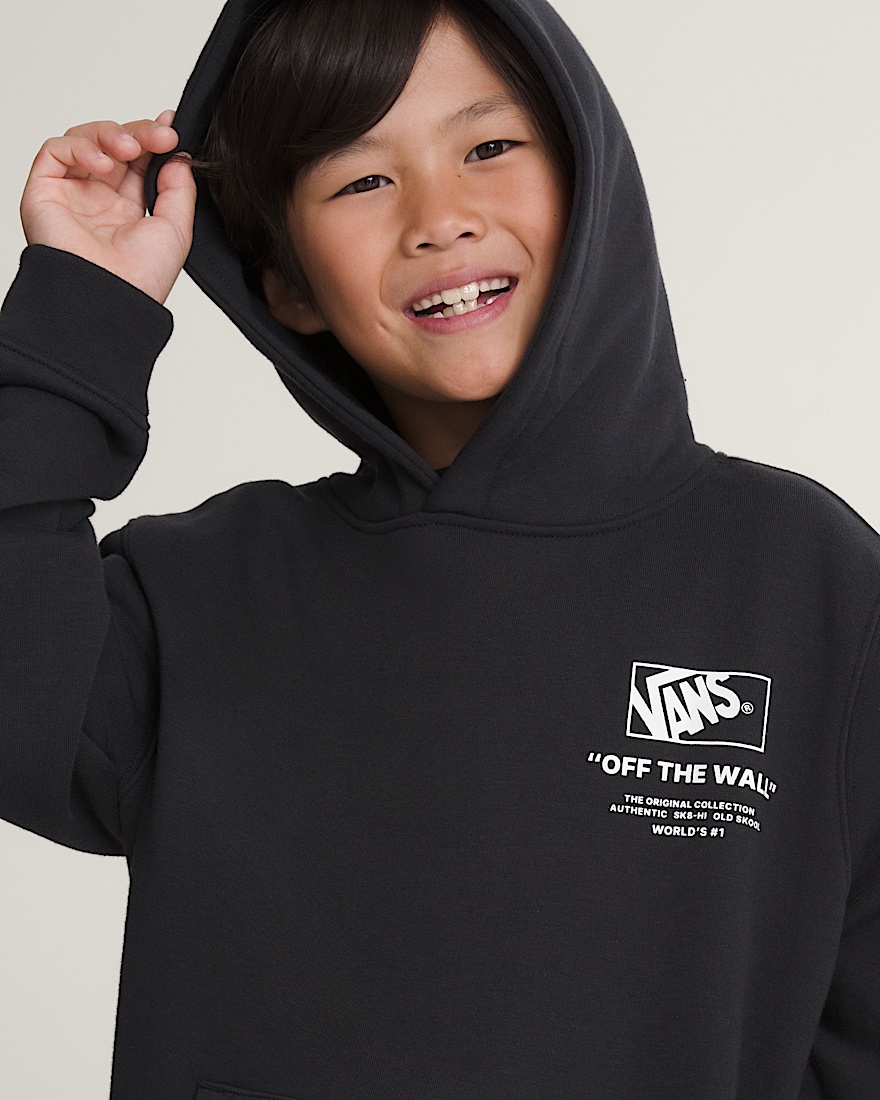 Kids Stacked Hi Pullover Hoodie VANS Black  White ALT4